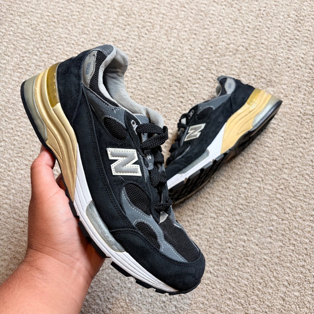 New Balance 992 Black Grey Made in USA Women 10.5 Narrow W992BK Sneaker